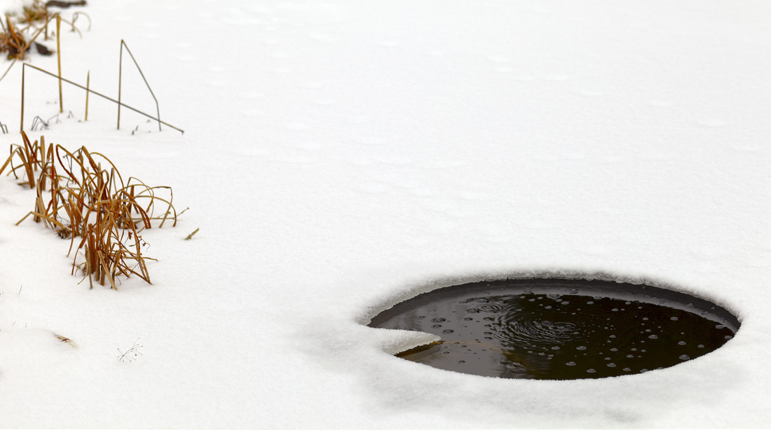 Vzduch pod ledem potřebují rostliny i živočichové; foto Shutterstock Zimní půvab jezírka
