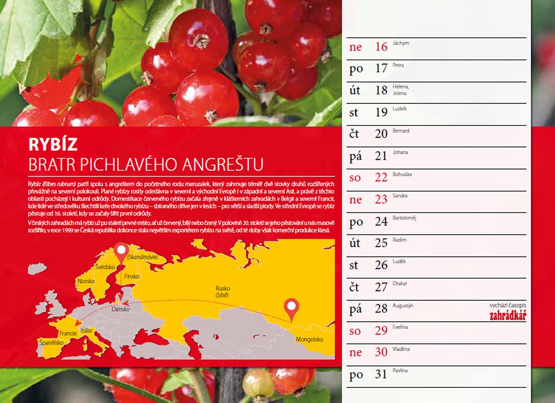 Vnitřní náhled kalendáře ČZS 2026